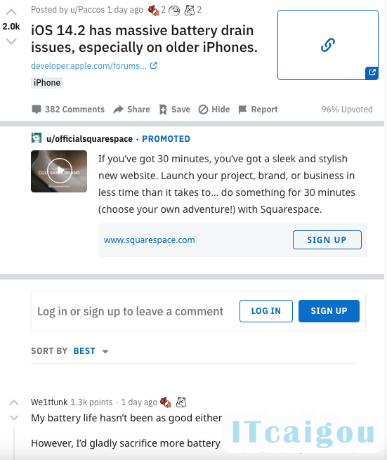 Reddit上关于iOS 14.2好点的帖子