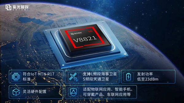 手机捅破天！紫光展锐首颗卫星通信SoC V8821获重大突破奖